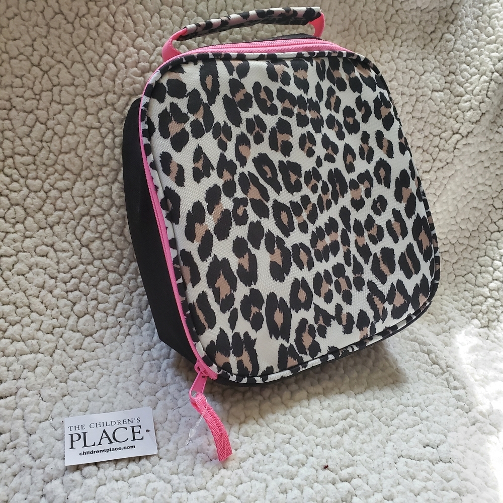 NWT The Childrens Place Pink Leopard Lunchbox
